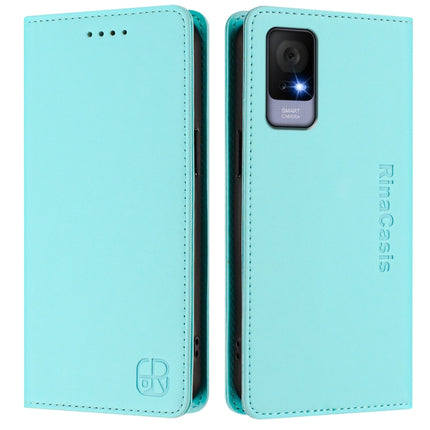RC01 Dual-Folded Magnetic Suction RFID Leather Phone Case, For TCL 405 / 406 / 408, For TCL 40 XL / 40T / T608DL, For TCL 40 SE