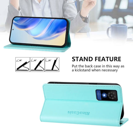 RC01 Dual-Folded Magnetic Suction RFID Leather Phone Case, For TCL 501, For TCL 505, For TCL 502