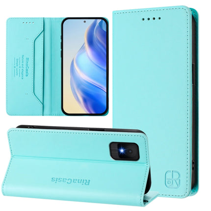 RC01 Dual-Folded Magnetic Suction RFID Leather Phone Case, For TCL 501, For TCL 505, For TCL 502
