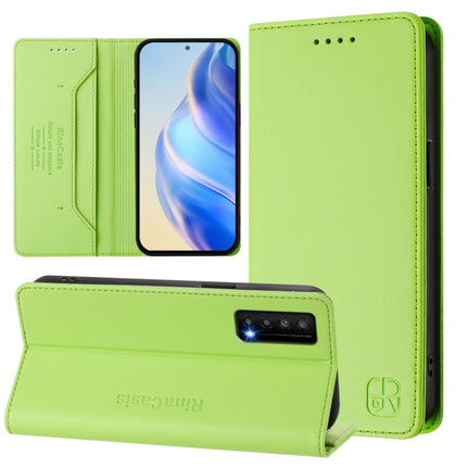RC01 Dual-Folded Magnetic Suction RFID Leather Phone Case, For TCL 305 / 306, For TCL Stylus 5G, For TCL 303