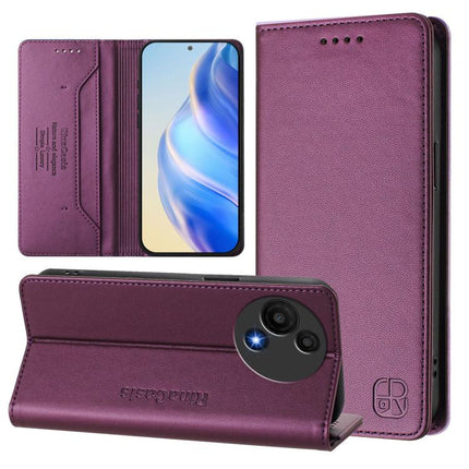 RC01 Dual-Folded Magnetic Suction RFID Leather Phone Case, For TCL 60 NxtPaper, For TCL 605 / 60 SE, For TCL 50 5G / XE Nxtpaper 5G / XE 5G