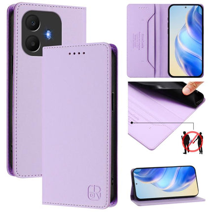 RC01 Dual-Folded Magnetic Suction RFID Leather Phone Case, For TCL K70 Power 4G / K70 4G, For TCL NxtPaper 70 Pro 5G, For TCL K33 5G / K32 5G