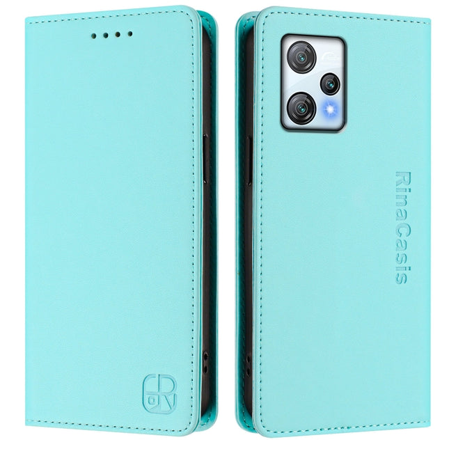 RC01 Dual-Folded Magnetic Suction RFID Leather Phone Case, For Blackview A53