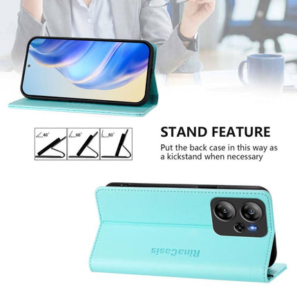 RC01 Dual-Folded Magnetic Suction RFID Leather Phone Case, For Blackview Oscal Tiger 13, For Blackview Shark 9, For Blackview Wave 8C