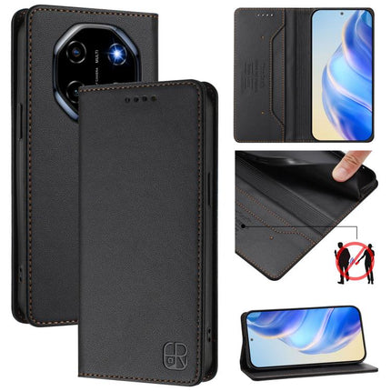 RC01 Dual-Folded Magnetic Suction RFID Leather Phone Case, For Blackview WAVE 7C, For Blackview WAVE 10, For Blackview Shark 6