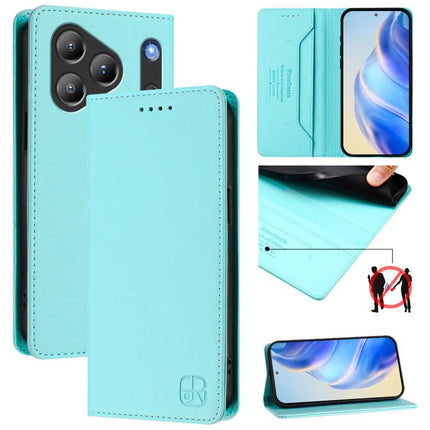 RC01 Dual-Folded Magnetic Suction RFID Leather Phone Case, For Blackview WAVE 7C, For Blackview WAVE 10, For Blackview Shark 6