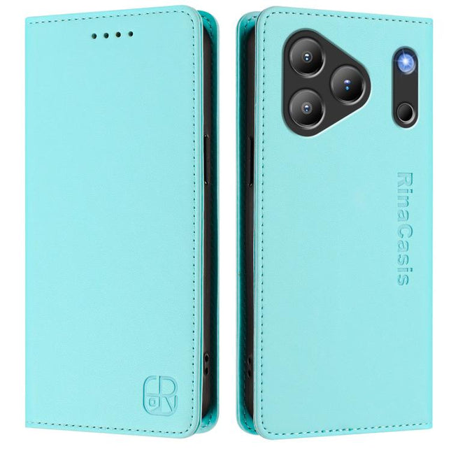 RC01 Dual-Folded Magnetic Suction RFID Leather Phone Case, For Blackview WAVE 7C, For Blackview WAVE 10, For Blackview Shark 6