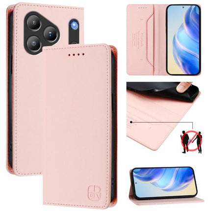 RC01 Dual-Folded Magnetic Suction RFID Leather Phone Case, For Blackview WAVE 7C, For Blackview WAVE 10, For Blackview Shark 6