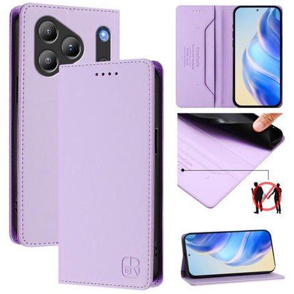 RC01 Dual-Folded Magnetic Suction RFID Leather Phone Case, For Blackview WAVE 7C, For Blackview WAVE 10, For Blackview Shark 6