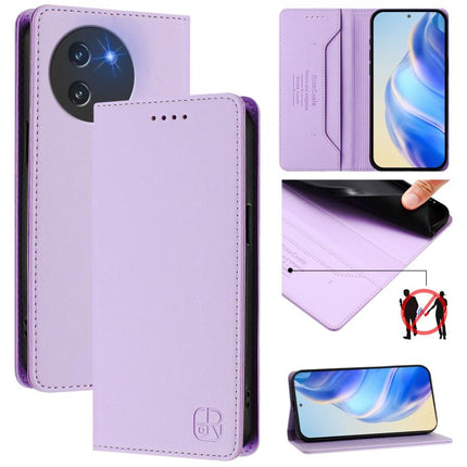 RC01 Dual-Folded Magnetic Suction RFID Leather Phone Case, For Doogee Note 56 / Note 56 Pro, For Doogee N60 Pro, For Doogee Note 59 / Note 59 Pro