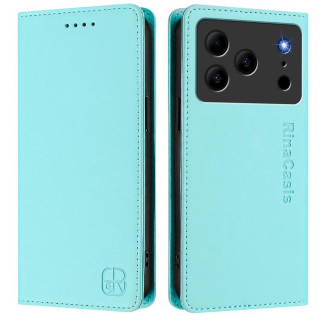 RC01 Dual-Folded Magnetic Suction RFID Leather Phone Case, For Doogee Note 56 / Note 56 Pro, For Doogee N60 Pro, For Doogee Note 59 / Note 59 Pro