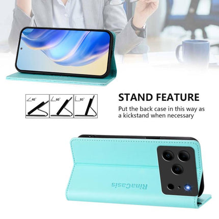 RC01 Dual-Folded Magnetic Suction RFID Leather Phone Case, For Doogee Note 56 / Note 56 Pro, For Doogee N60 Pro, For Doogee Note 59 / Note 59 Pro
