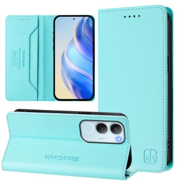 RC01 Dual-Folded Magnetic Suction RFID Leather Phone Case, For vivo Y19s 4G Global, For vivo X200, For vivo X200 Pro mini