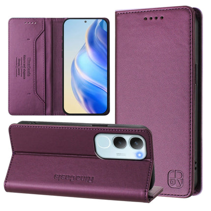 RC01 Dual-Folded Magnetic Suction RFID Leather Phone Case, For vivo Y19s 4G Global, For vivo X200, For vivo X200 Pro mini