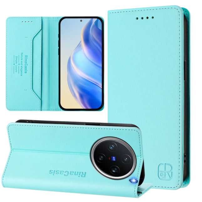 RC01 Dual-Folded Magnetic Suction RFID Leather Phone Case, For vivo Y19s 4G Global, For vivo X200, For vivo X200 Pro mini