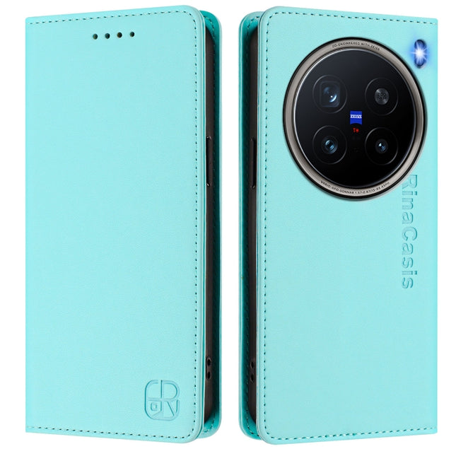 RC01 Dual-Folded Magnetic Suction RFID Leather Phone Case, For vivo X200 Pro, For vivo V40 Lite 5G IDN, For vivo V40e 5G India / iQOO Z9s 5G