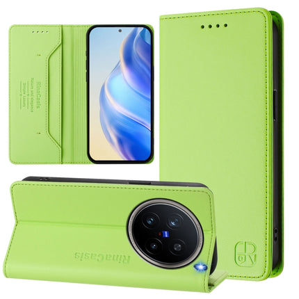 RC01 Dual-Folded Magnetic Suction RFID Leather Phone Case, For vivo X200 Pro, For vivo V40 Lite 5G IDN, For vivo V40e 5G India / iQOO Z9s 5G