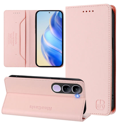 RC01 Dual-Folded Magnetic Suction RFID Leather Phone Case, For vivo X200 Pro, For vivo V40 Lite 5G IDN, For vivo V40e 5G India / iQOO Z9s 5G