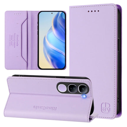 RC01 Dual-Folded Magnetic Suction RFID Leather Phone Case, For vivo X200 Pro, For vivo V40 Lite 5G IDN, For vivo V40e 5G India / iQOO Z9s 5G