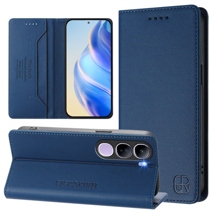 RC01 Dual-Folded Magnetic Suction RFID Leather Phone Case, For vivo X200 Pro, For vivo V40 Lite 5G IDN, For vivo V40e 5G India / iQOO Z9s 5G