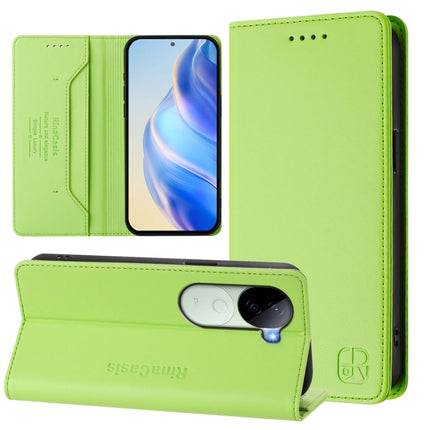 RC01 Dual-Folded Magnetic Suction RFID Leather Phone Case, For vivo X200 Pro, For vivo V40 Lite 5G IDN, For vivo V40e 5G India / iQOO Z9s 5G