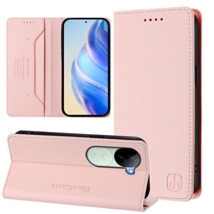 RC01 Dual-Folded Magnetic Suction RFID Leather Phone Case, For vivo X200 Pro, For vivo V40 Lite 5G IDN, For vivo V40e 5G India / iQOO Z9s 5G