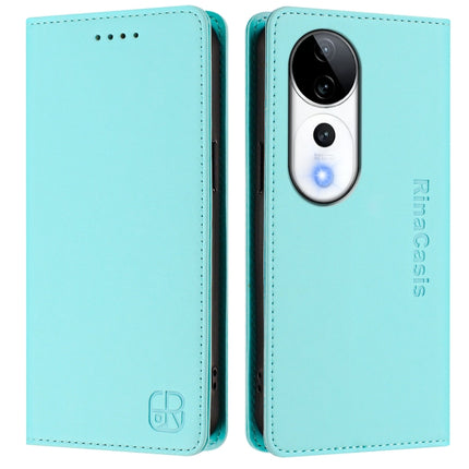 RC01 Dual-Folded Magnetic Suction RFID Leather Phone Case, For vivo V40 5G / V40 Pro 5G Global, For vivo Y300 Pro, For vivo iQOO Z9s Pro / T3 Pro India