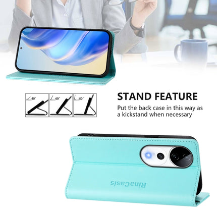 RC01 Dual-Folded Magnetic Suction RFID Leather Phone Case, For vivo V40 5G / V40 Pro 5G Global, For vivo Y300 Pro, For vivo iQOO Z9s Pro / T3 Pro India