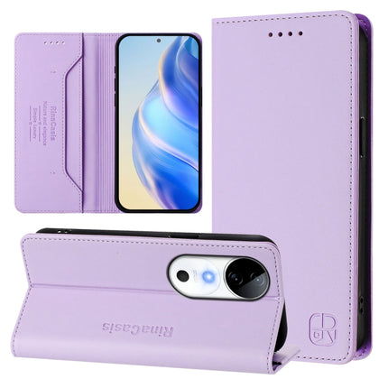 RC01 Dual-Folded Magnetic Suction RFID Leather Phone Case, For vivo V40 Lite 5G / V30e 5G Global, For vivo S19, For vivo Y28 4G