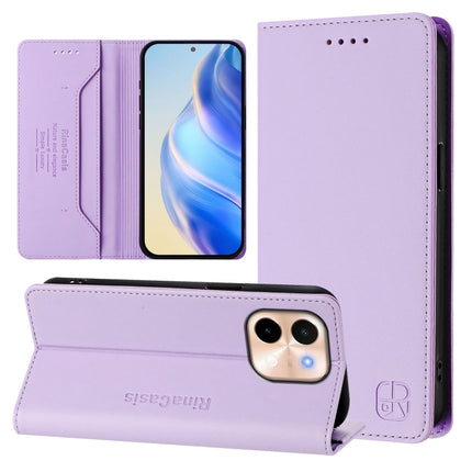 RC01 Dual-Folded Magnetic Suction RFID Leather Phone Case, For vivo V40 Lite 5G / V30e 5G Global, For vivo S19, For vivo Y28 4G