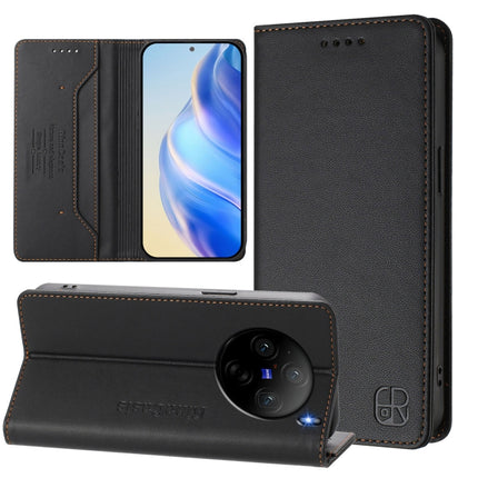 RC01 Dual-Folded Magnetic Suction RFID Leather Phone Case, For vivo X100s 5G, For vivo Y03 4G Global / Y18 4G, For vivo Y38 5G / Y200i / T3x Global