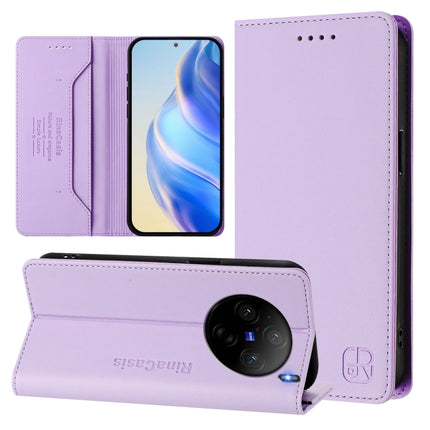 RC01 Dual-Folded Magnetic Suction RFID Leather Phone Case, For vivo X100s 5G, For vivo Y03 4G Global / Y18 4G, For vivo Y38 5G / Y200i / T3x Global