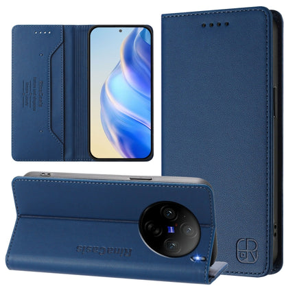 RC01 Dual-Folded Magnetic Suction RFID Leather Phone Case, For vivo X100s 5G, For vivo Y03 4G Global / Y18 4G, For vivo Y38 5G / Y200i / T3x Global