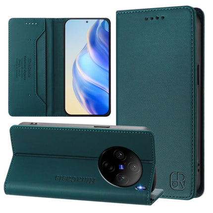 RC01 Dual-Folded Magnetic Suction RFID Leather Phone Case, For vivo X100s 5G, For vivo Y03 4G Global / Y18 4G, For vivo Y38 5G / Y200i / T3x Global
