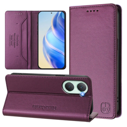 RC01 Dual-Folded Magnetic Suction RFID Leather Phone Case, For vivo X100s 5G, For vivo Y03 4G Global / Y18 4G, For vivo Y38 5G / Y200i / T3x Global