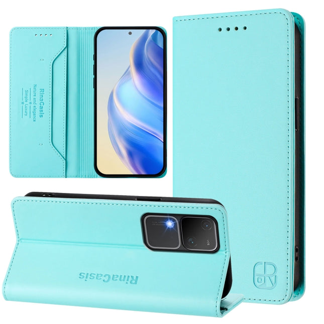 RC01 Dual-Folded Magnetic Suction RFID Leather Phone Case, For vivo V30 5G / V30 Pro Global, For vivo V29e 5G / Y200 5G Global, For vivo V29 5G Global / V29 Pro