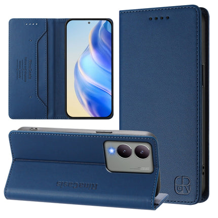 RC01 Dual-Folded Magnetic Suction RFID Leather Phone Case, For vivo Y17s 4G Global / 5G India, For vivo Y02A 4G / Y02 4G / Y11 2023, For vivo Y36 4G / 5G Global