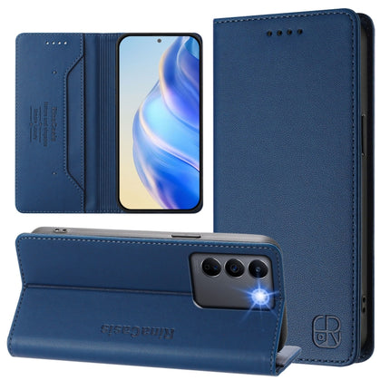 RC01 Dual-Folded Magnetic Suction RFID Leather Phone Case, For vivo V27 5G / V27 Pro Global, For vivo V27e 4G / T2 4G Global, For vivo Y72 5G / iQOO Z3 / Y52 5G