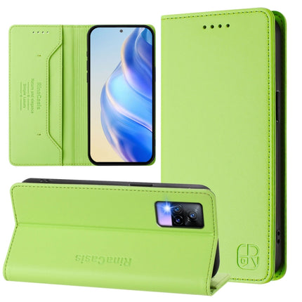 RC01 Dual-Folded Magnetic Suction RFID Leather Phone Case, For vivo Y76 5G, For vivo V20 / V21e 4G / Y73 2021, For vivo Y31 4G 2021 India / Y53s