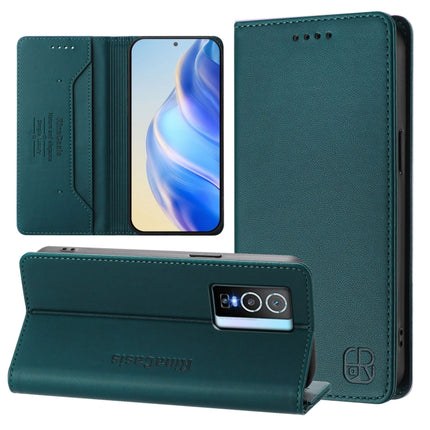 RC01 Dual-Folded Magnetic Suction RFID Leather Phone Case, For vivo Y76 5G, For vivo V20 / V21e 4G / Y73 2021, For vivo Y31 4G 2021 India / Y53s