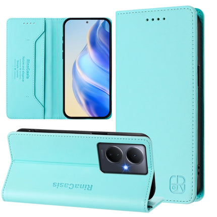 RC01 Dual-Folded Magnetic Suction RFID Leather Phone Case, For vivo Y78+ 5G / Y78 5G Global, For vivo Y56 5G / Y16 / Y02s 4G Global, For vivo Y100 5G Global
