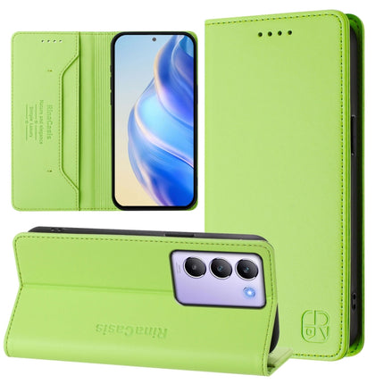 RC01 Dual-Folded Magnetic Suction RFID Leather Phone Case, For vivo iQOO Z9x, For vivo iQOO Z9 5G / Z9 Turbo 5G, For vivo Y100 5G IDN / Y200e 5G