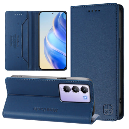 RC01 Dual-Folded Magnetic Suction RFID Leather Phone Case, For vivo iQOO Z9x, For vivo iQOO Z9 5G / Z9 Turbo 5G, For vivo Y100 5G IDN / Y200e 5G
