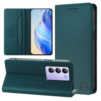 RC01 Dual-Folded Magnetic Suction RFID Leather Phone Case, For vivo iQOO Z9x, For vivo iQOO Z9 5G / Z9 Turbo 5G, For vivo Y100 5G IDN / Y200e 5G