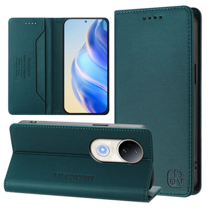 RC01 Dual-Folded Magnetic Suction RFID Leather Phone Case, For vivo S20 5G, For vivo S20 Pro 5G, For vivo Y300 5G