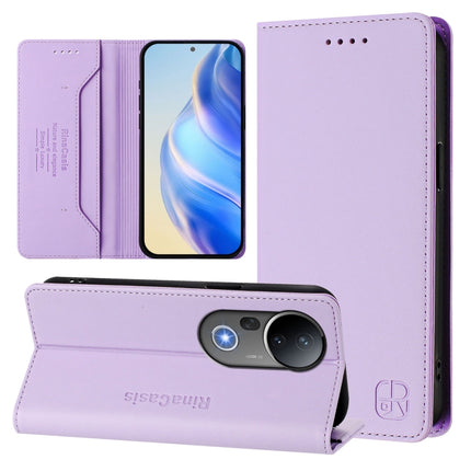 RC01 Dual-Folded Magnetic Suction RFID Leather Phone Case, For vivo S20 5G, For vivo S20 Pro 5G, For vivo Y300 5G
