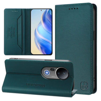 RC01 Dual-Folded Magnetic Suction RFID Leather Phone Case, For vivo S20 5G, For vivo S20 Pro 5G, For vivo Y300 5G