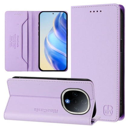 RC01 Dual-Folded Magnetic Suction RFID Leather Phone Case, For vivo S20 5G, For vivo S20 Pro 5G, For vivo Y300 5G