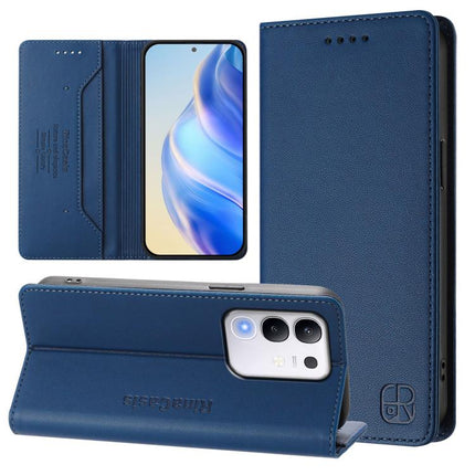 RC01 Dual-Folded Magnetic Suction RFID Leather Phone Case, For vivo Y29s 5G / Y04 4G Global, For vivo Y29 4G Global, For vivo V50 5G Global