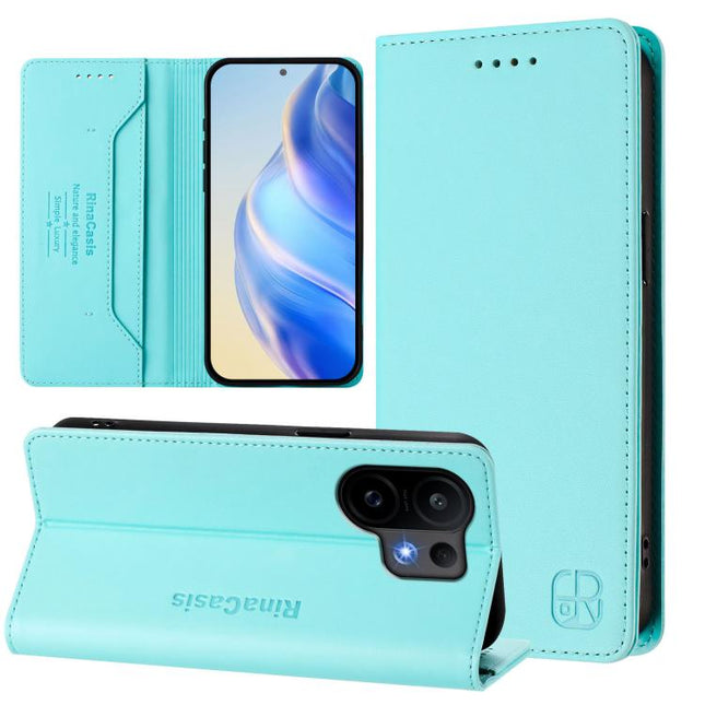 RC01 Dual-Folded Magnetic Suction RFID Leather Phone Case, For vivo S30, For vivo Y39 5G Global, For vivo V50 Lite 5G